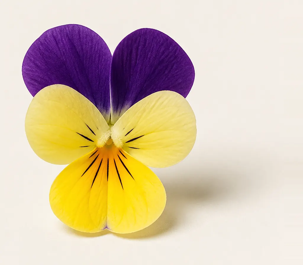 A single Viola blossom, cut for the plate